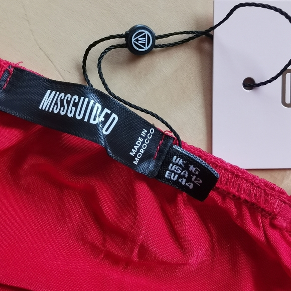 NWT Missguided Red Bodysuit Square Neck Size 12 - Picture 6 of 6